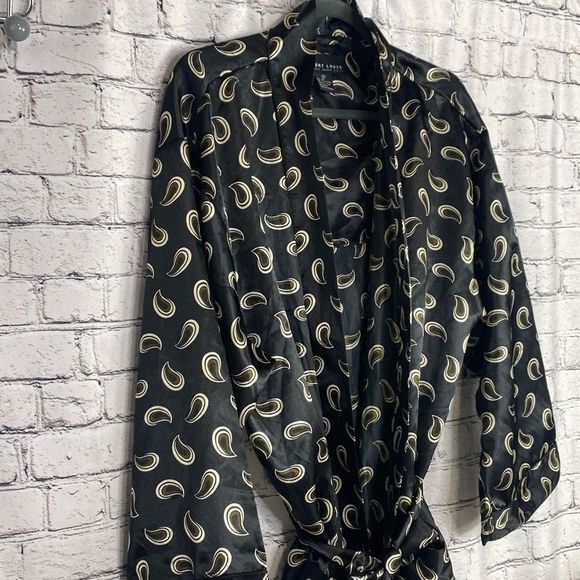 Robert Louis Silk Paisley Print Unisex Silky Robe - Picture 2 of 14